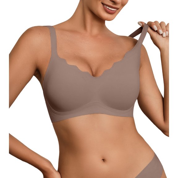SHARICCA Womens Smoothing Wireless Bra Comfort Push Up Bra