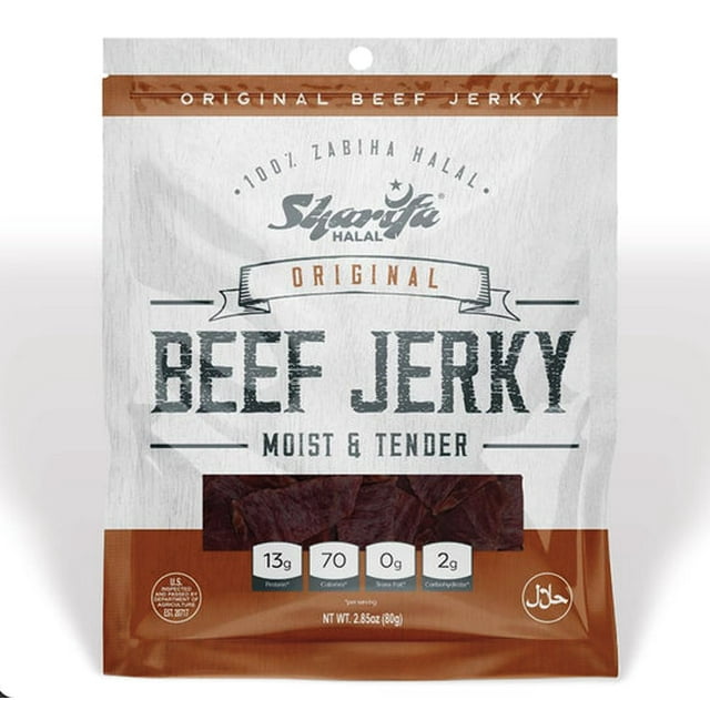 SHARIFA HALAL BEEF JERKY, ORIGINAL (1) 2.85 OZ. BAG GREAT EVERYDAY