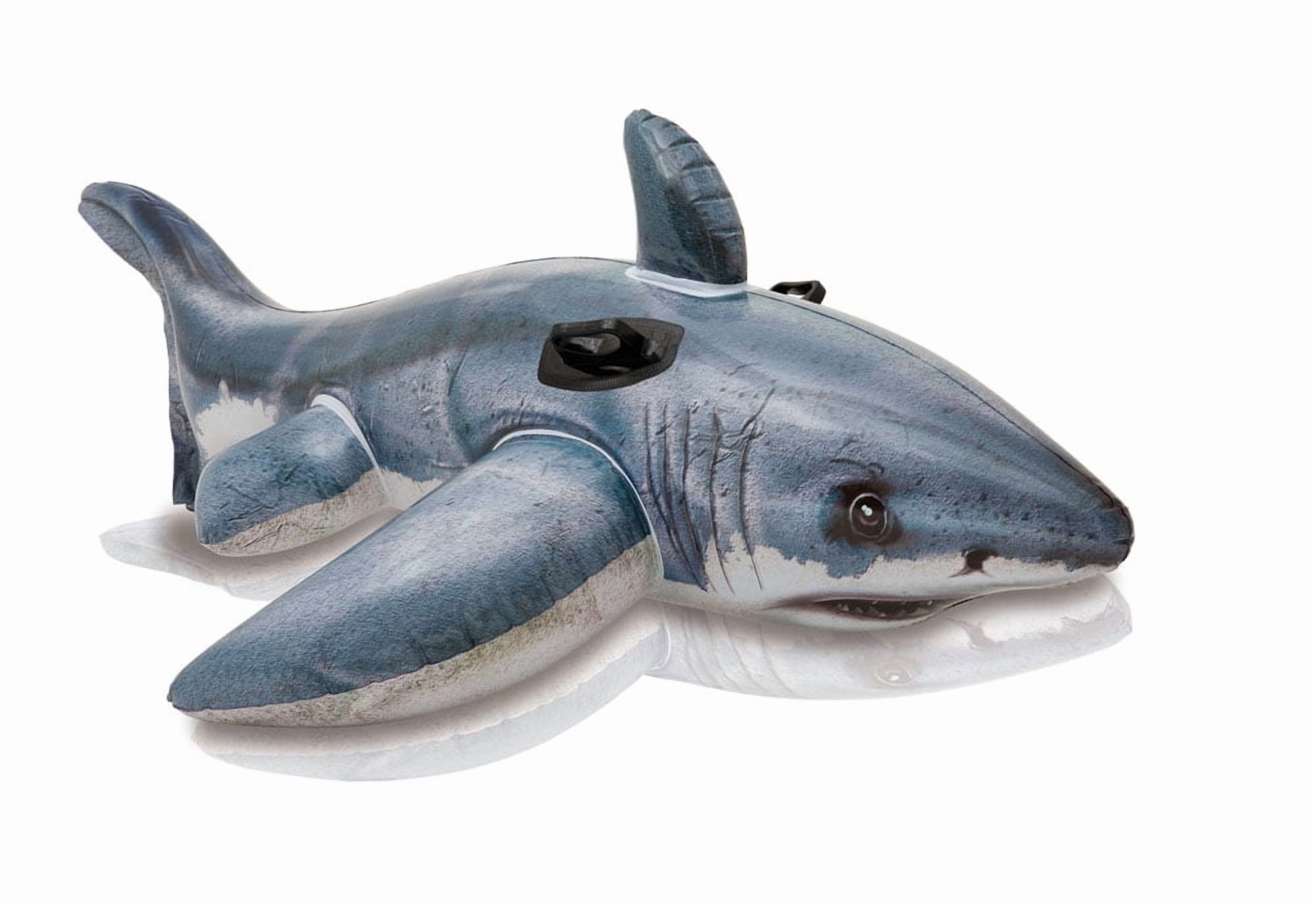 Intex Great White Shark Inflatable Pool Rider, Big Ride-On Float Toy ...
