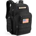 thumbnail image 1 of SHARKMOUTH Dad Diaper Bag Backpack - Military Baby Gear Backpacks with Daddy Patches Black, 1 of 6