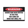 thumbnail image 1 of SHARKS HAVE BEEN SPOTTED Warning Decal swim pool water spa hot tub, 1 of 4
