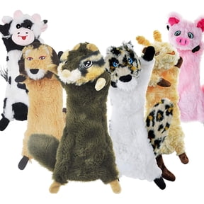SHARLOVY Dog Squeaky Toys No Stuffing, 6 Pack Dog Toys Crinkle Dog Toys for Small Dogs Durable Dog Chew Toys Plush Cute Animals Natural Puppy Toys for Teething Pet Toys Squeak