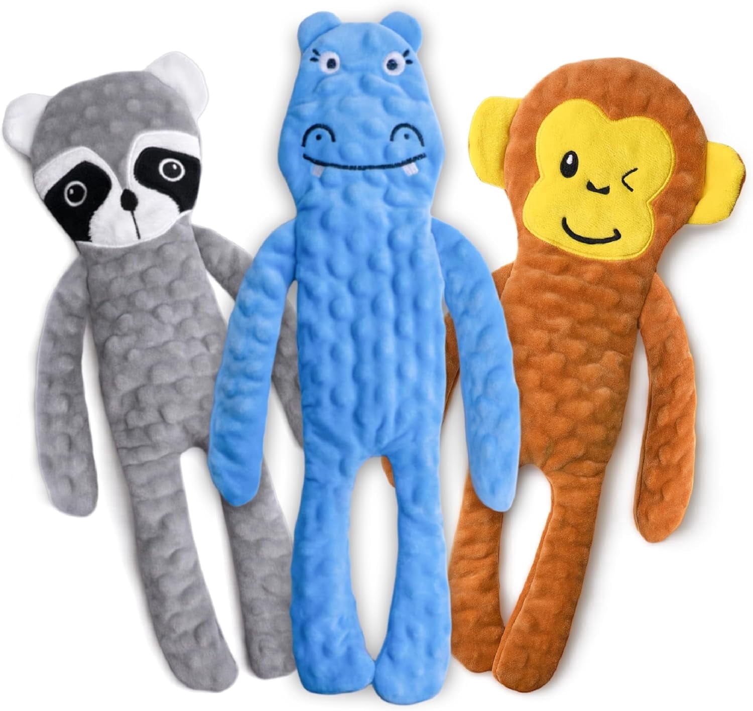SHARLOVY No Stuffing Dog Toys 3 Pack, Crinkle Interactive Dogs Toy for Boredom, Puppy Toys for Teething to Keep Them Busy, Cute Squeaky Dogs Toy for Small, Medium, and Large Breed