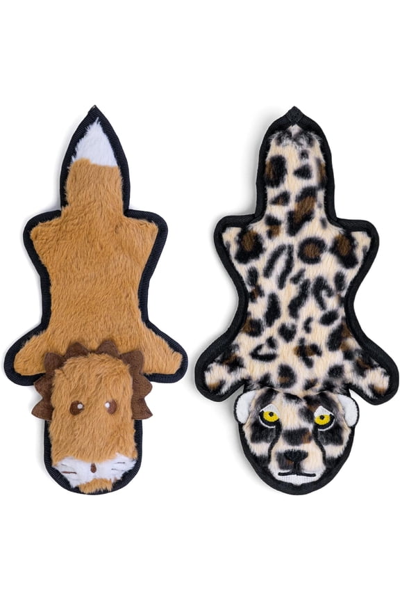 No Stuffing Dog Toys Crinkle Squeaky, Long Lasting Chews for Aggressive, Durable Plush Dog Puppy Chew Toys for Teething, with 6 Tough Layers for Small Medium Large Breed