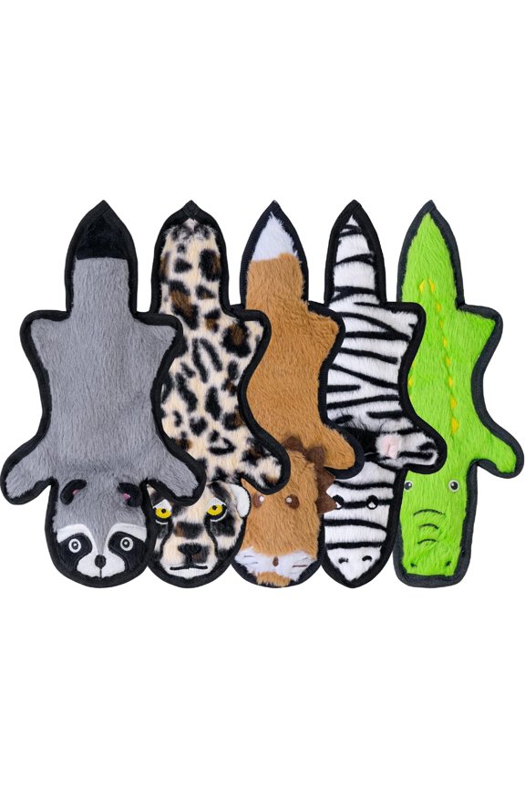 No Stuffing Dog Toys Crinkle Squeaky, Long Lasting Chews for Aggressive, Durable Plush Dog Puppy Chew Toys for Teething, with 6 Tough Layers for Small Medium Large Breed