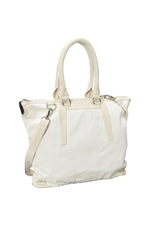 Large Canvas and Leather Tote Handbag