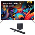 thumbnail image 1 of SHARP 4T-C55FS1UR 55 Inch AQUOS OLED 4K Ultra HD with Dolby Audio Roku TV and a JBL BAR-1000 7.1.4ch Soundbar and Subwoofer with Surround Speakers (2024), 1 of 9