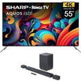 thumbnail image 1 of SHARP 4T-C55FS1UR 55 Inch AQUOS OLED 4K Ultra HD with Dolby Audio Roku TV and a JBL BAR-700 5.1ch Soundbar and Subwoofer with Surround Speakers (2024), 1 of 9