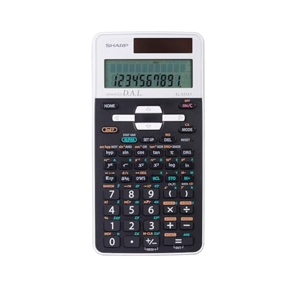 Sharp EL531XTBWH Scientific Calculator with 2-Line Display, Multi-Line Playback & Fraction Calculations White