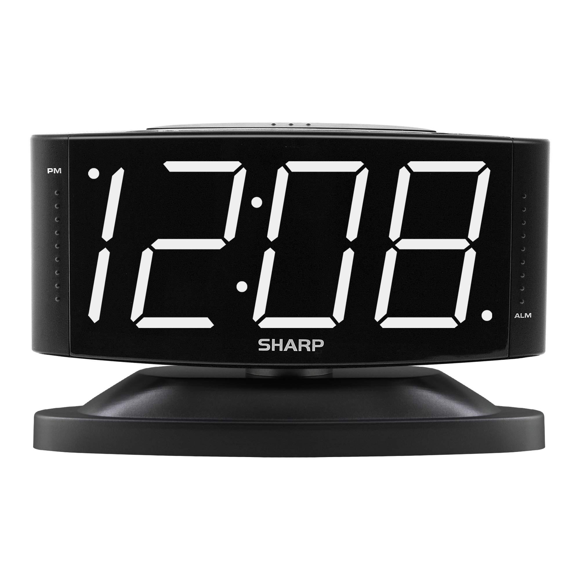 Digital alarm clock with large LED display, 0100 brightness, 90120
