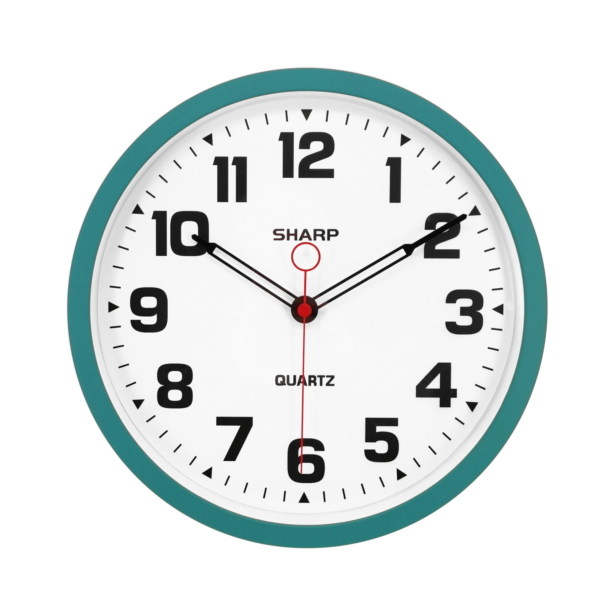 SHARP Matte Teal Wall Clock 12 Inch Silent Non-Ticking Modern Stylish Quartz  Clocks Battery Operated, Easy to Read 