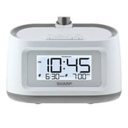 SHARP Projection Dual Alarm Clock with 8 Soothing Sleep Sounds, Easy to Read Display