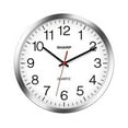 thumbnail image 1 of SHARP Wall Clock Silver/Chrome, Silent Non Ticking 10 Inch Quality Quartz Battery Operated Round Easy to Read Home/Kitchen/Office/Classroom/School Clocks, Sweep Movement, 1 of 7