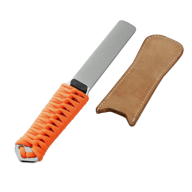 SHARPAL 181N Dual-Grit Diamond Sharpening Stone File with Leather Strop,  Tool Sharpener for Sharpening Knife, Axe, Hatchet, Lawn Mower Blade, Garden  Shears, Chisels, Spade, Drills and All Blade Edge 