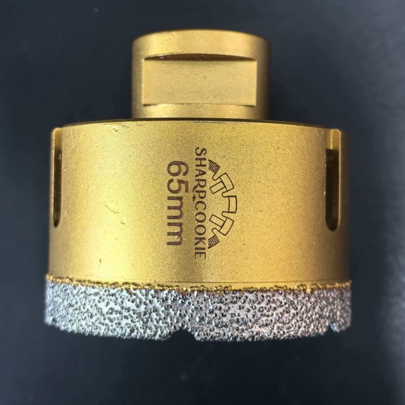 SHARPCOOKIE 2-1/2 Inch Diamond Hole Saw - 65 mm M14 Shank Diamond Core Drill Bit for Angle Grinder, Dry/Wet Hole Opener, Ideal for Tile Granite Marble Glass Ceramic Brick Stone