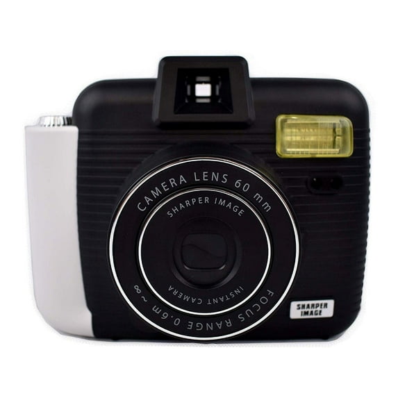 SHARPER IMAGE Instant Camera with Flash & 5 Lighting Modes, Compatible with Instant Mini Film - Black