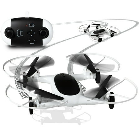 SHARPER IMAGE Rechargeable Dual Function Fly + Drive Drone RC, 250ft Long Range Control and 215ft Max Altitude, 5in