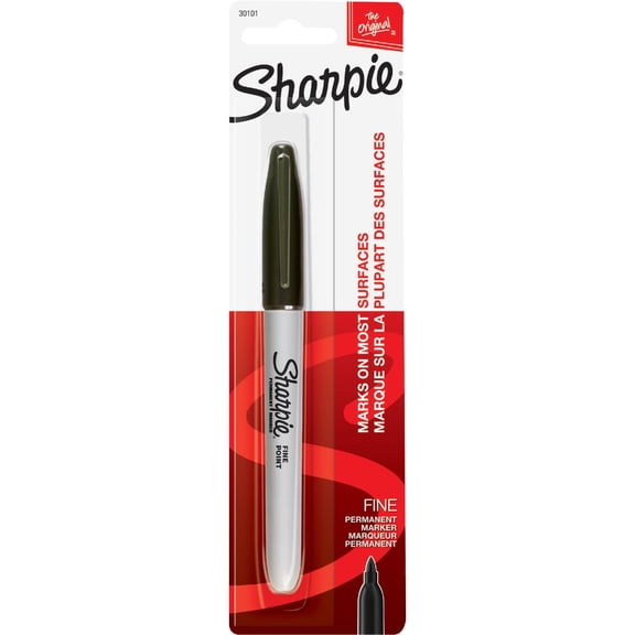 SHARPIE Fine Point Permanent Markers, 1 Black Marker 30101PP - Pack of 2