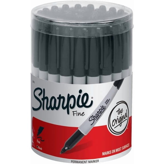 Sharpie Permanent Marker Fine Point - Black Ink - 36 Count