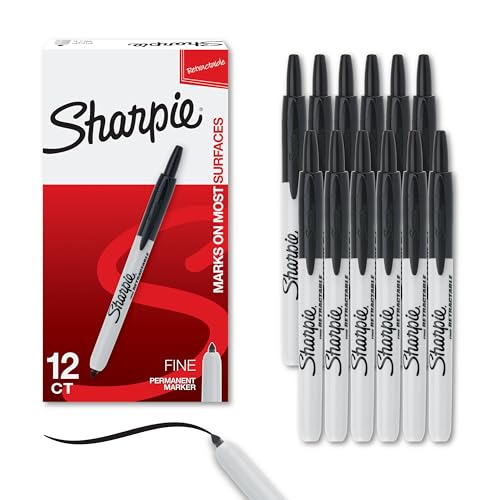 SHARPIE Retractable Permanent Markers, Fine Tip Marker Set, Office