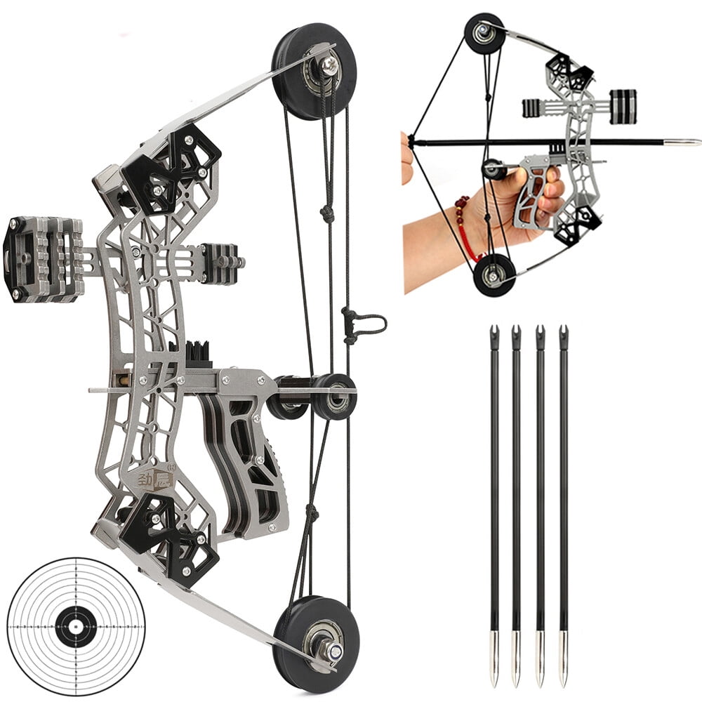 SHARROW 10" Archery Compound Bow 12lbs Arrow Set Shooting Gift Pocket Bow Kid Toy Target