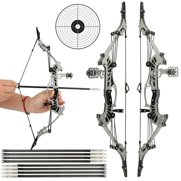 SHARROW 16" Mini Compound Bow Kit Toy Arrows Target Archery Hunting Children Gift Shot