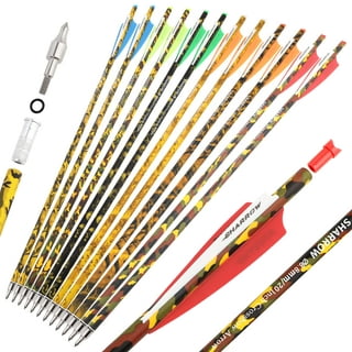 6.8'' Fishing Bolts Archery Bowfishing Arrow Broadheads Yellow Crossbow  Bolts Bow Fishing Hunting for 50-80 lbs Pistol Crossbow 6/12 PCS