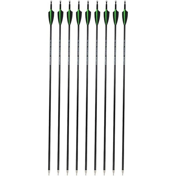 SHARROW 30 inch Carbon Arrows Spine 500 Hunting Arrows Rubber Feather Archery Removable Arrow Tips for Bow Arrows Recurve Bow Compound 12pcs