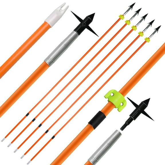 SHARROW 31" Bowfishing Arrows Bow Fishing Hunting Broadheads Solid Fiberglass Archery