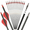 thumbnail image 1 of SHARROW 31" Carbon Arrows Hunting Arrows Spine 250 300 350 400 500 600 with Replaceable Points Targeting Practice Arrows for Compound/Recurve/Long Bow 6/12pcs, 1 of 7