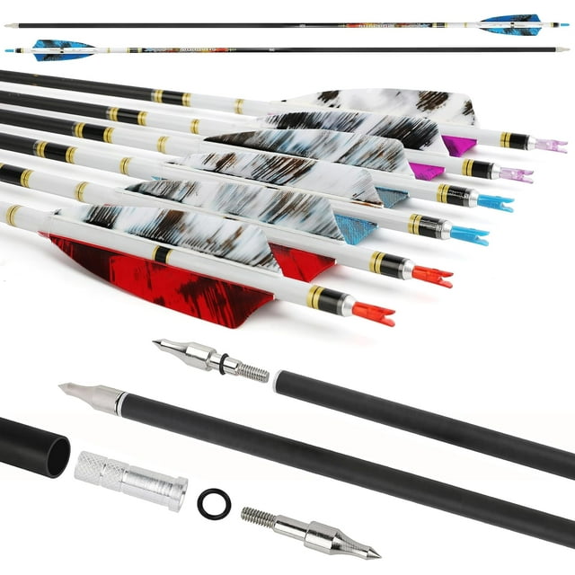 SHARROW 31" Pure Carbon Arrows Archery Hunting Arrows 250 300 350 400