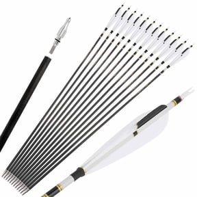 SHARROW 31 inch Pure Carbon Arrow SP250-600 Recurve Bow Compound Bow Hunting(12 Pack)