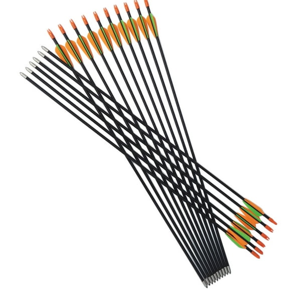 SHARROW Archery 28" Youth Fiberglass Arrows with Safety Points, 12 Pack