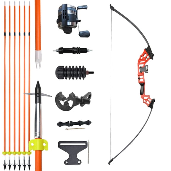 AMEYXGS Bowfishing Kit 40lbs Recurve Bow Hunting Fishing Arrow Reel Archery Straight Bow US STOCK
