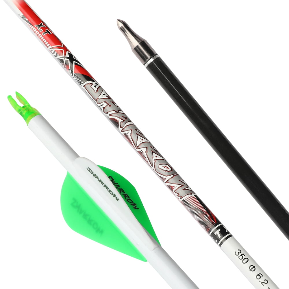 SHARROW XT 32 inch Pure Carbon Arrows ID6.2 SP300-800 Recurve Bow Compound Bow(12 Pack)