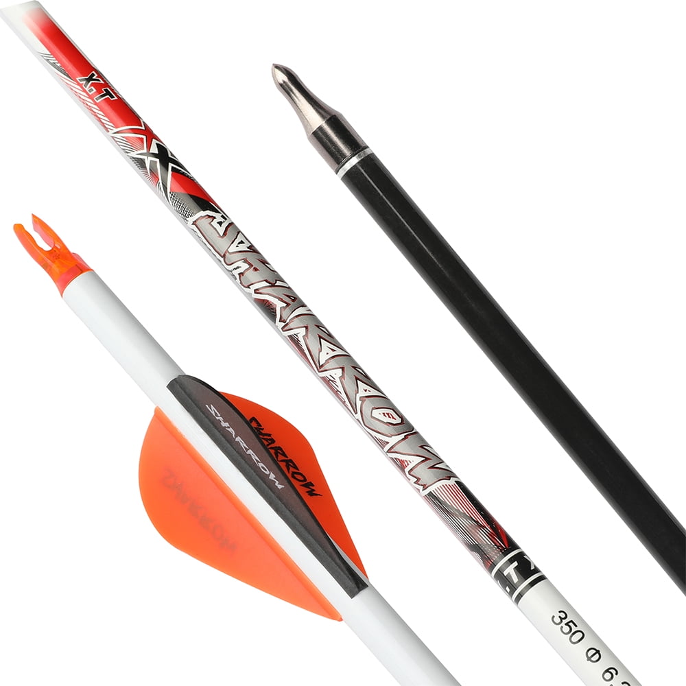 SHARROW XT 32 inch Pure Carbon Arrows ID6.2 SP300-800 Recurve Bow Compound Bow(12 Pack)