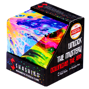 SHASHIBO Holographic Shape Shifting Box - STEM Magnetic Fidget Cube That Transforms Into Over 70 Shapes,Cosmos, 1 Pack