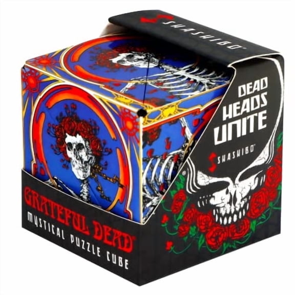 SHASHIBO Magnetic Fidget Cube That Transforms Into Over 70 Shapes, Grateful Dead Skull & Roses, 1 Pack