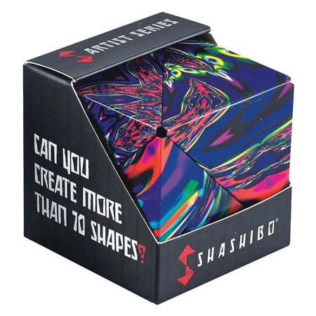 SHASHIBO Magnetic Fidget Cube That Transforms Into Over 70 Shapes, Chaos by Laurence Gartel, 1 Pack