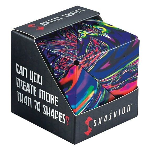 SHASHIBO Magnetic Fidget Cube That Transforms Into Over 70 Shapes, Chaos by Laurence Gartel, 1 Pack