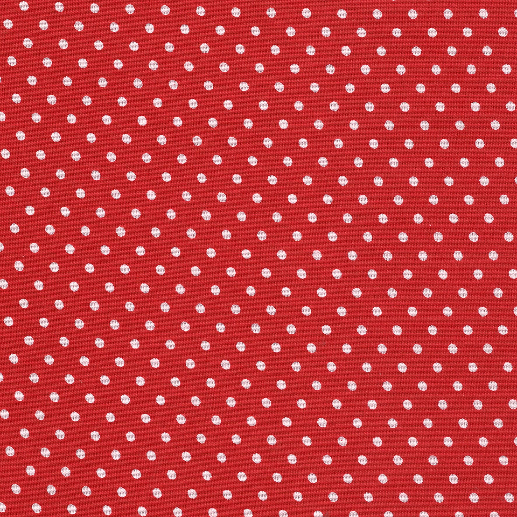 Waverly Inspirations (3 Yards cut) 100% COTTON PRINT QUILTING FABRIC, RED / WHITE MED DOTS