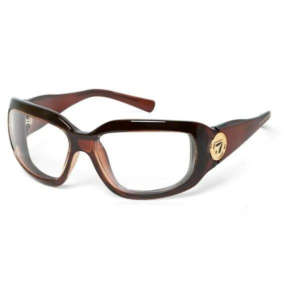 SHASTA Blue Light Blocking Computer Glasses, 100% UVA + UVB Protection, Crystal Chocolate Frame/BlueByrd Yellow Computer Lenses