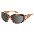 thumbnail image 1 of SHASTA Wind Blocking Padded Foam Polarized Sunglasses for Outdoors, 100% UVA + UVB Protection, Brown Striped Tortoise Frame/Polarized Gray Lens, 1 of 5