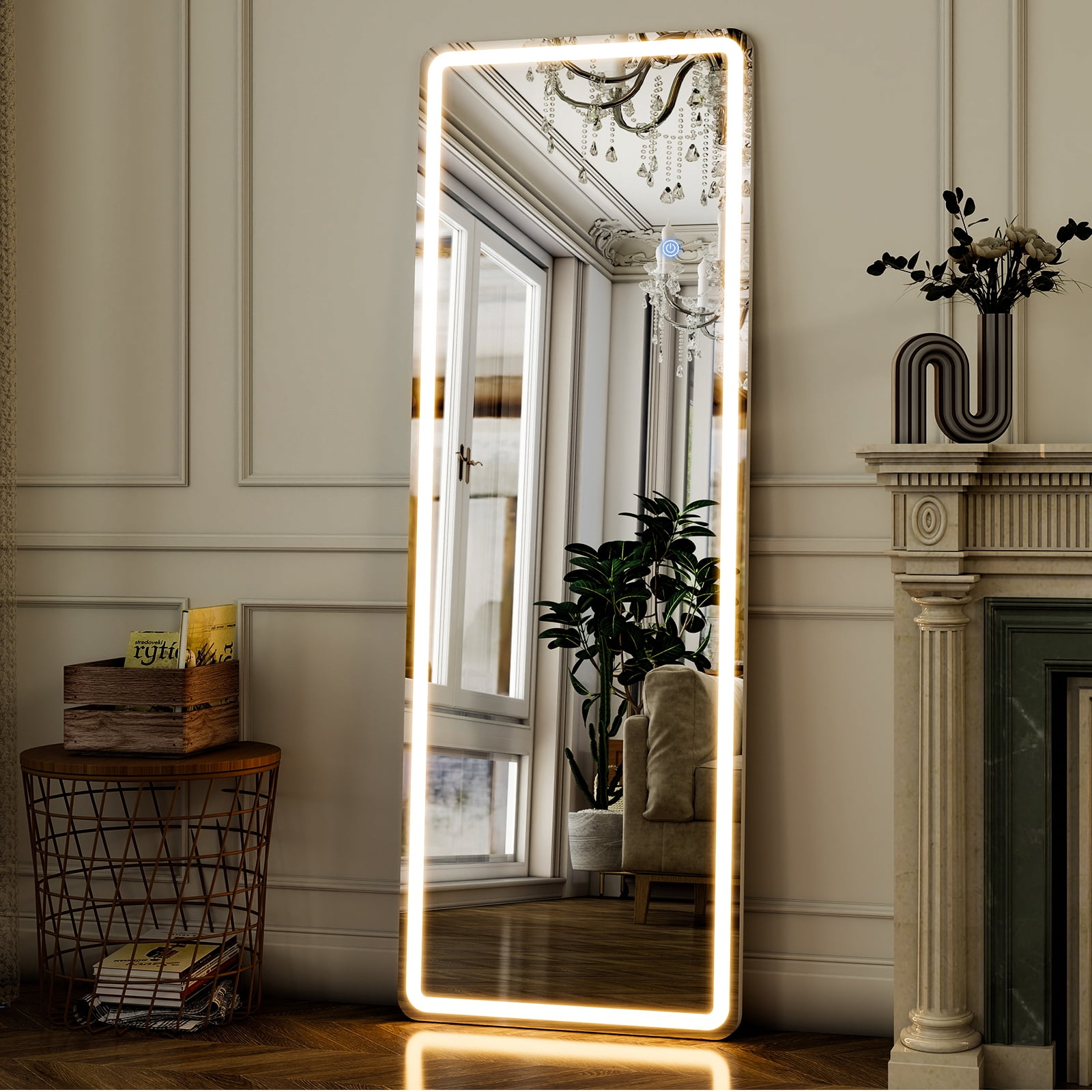 SHATTERVIEW 64"x21" Full Length Mirror with Lights LED Floor Mirror