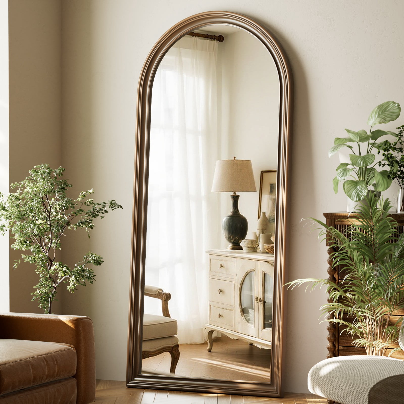 SHATTERVIEW 71"x32" Arched Full Length Mirror Floor Mirror Vintage Mirror, Antique Bronze