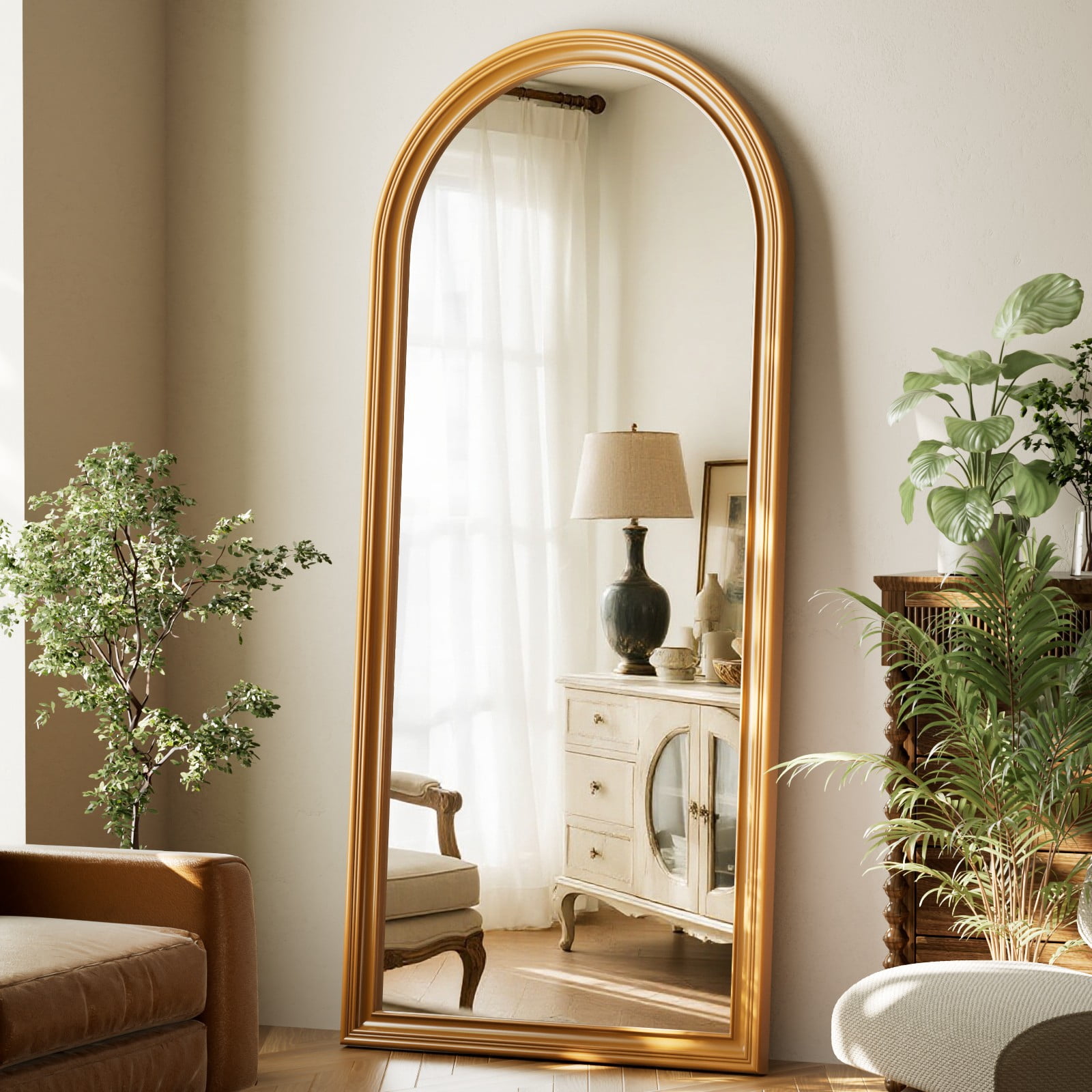 SHATTERVIEW 71"x32" Arched Full Length Mirror Floor Mirror Vintage Mirror, Antique Gold