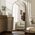 thumbnail image 1 of SHATTERVUE 57"x19" Arched Floor Mirror Full Length Free-standing Mirror, Black, 1 of 6