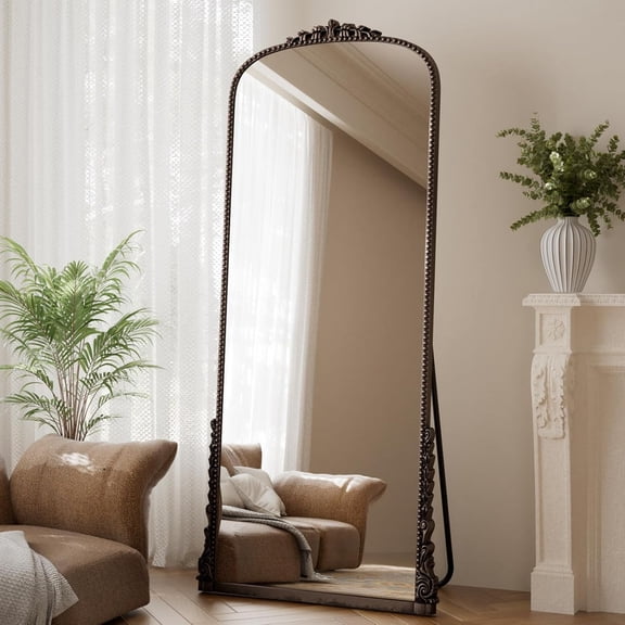 SHATTERVUE 71"x 32" Vintage Arched Full Length Mirror Decor Floor Mirror, Antique Bronze