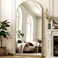 thumbnail image 1 of SHATTERVUE 77"x38" Arched Large Full Length Mirror Floor Mirrors Wall Mounted,Gold, 1 of 6