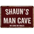 thumbnail image 1 of SHAUN'S Man Cave Red Grunge Sign Metal 8x12 Decor 108120003227, 1 of 1